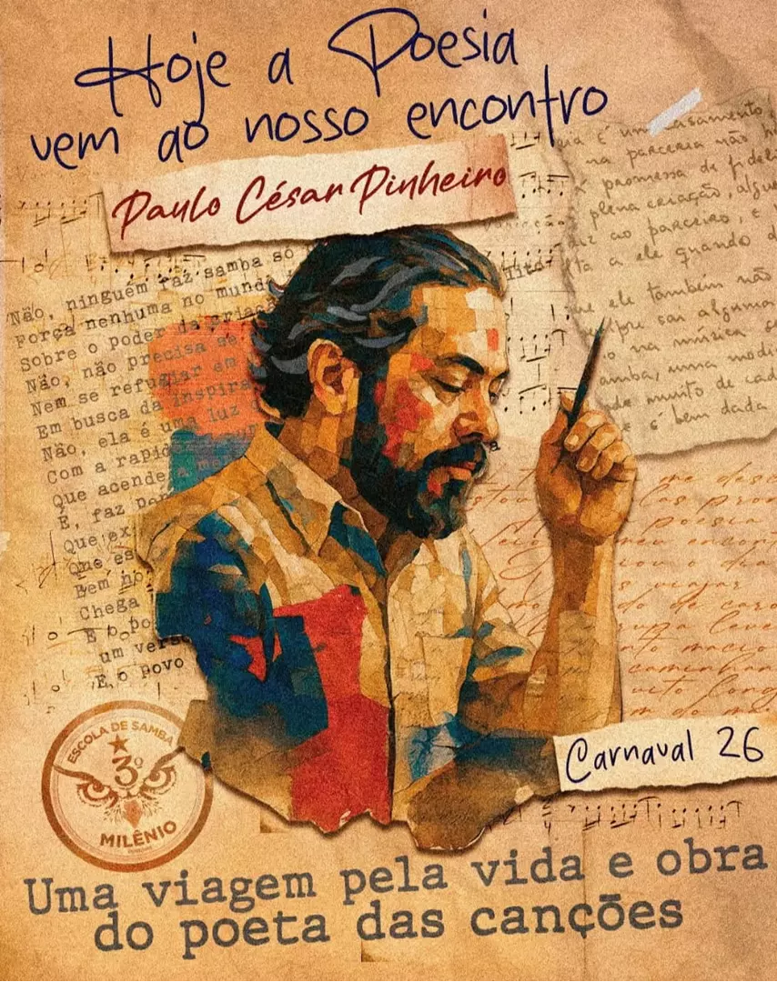 O poeta Paulo César Pinheiro é enredo da Terceiro Milênio para o carnaval de 2026